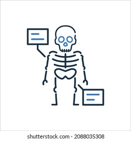 Anatomy bone skeleton or skull icon
