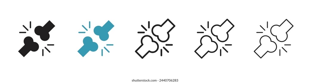 Anatomy and Bone Structure Icons. Skeletal Health and Joint Representation Symbols