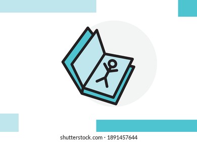 Anatomy book icon colored line symbol. Premium quality isolated book, magazine, study, library element in trendy style.
