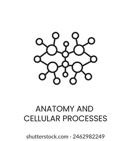 Anatomy and cellular processes line vector icon with editable stroke