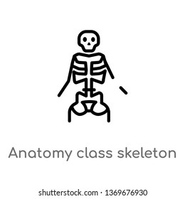 anatomy class skeleton vector line icon. Simple element illustration. anatomy class skeleton outline icon from user interface concept. Can be used for web and mobile