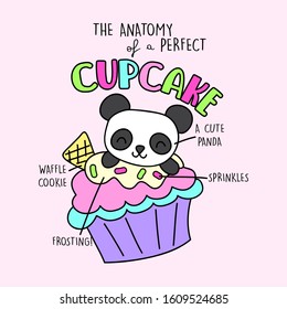 ANATOMY OF A CUPCAKE, SLOGAN PRINT VECTOR