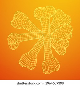 Anatomy Dog Bone object. Wireframe low poly mesh vector illustration