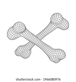 Anatomy Dog Bone object. Wireframe low poly mesh vector illustration
