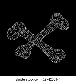 Anatomy Dog Bone object. Wireframe low poly mesh vector illustration