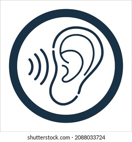 Icono de oído u oído anatómico