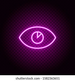 Anatomy, eye, view vector icon. Retro style neon vector icon. Vector icon on transparency background