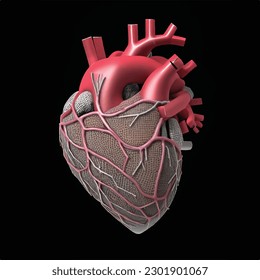 anatomía del gráfico de la ilustración del vector del corazón del ciborg