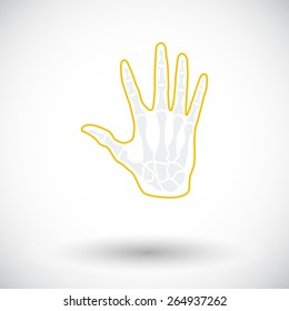 Anatomy hand. Single flat icon on white background. Vector illustration.