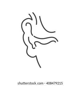 Anatomy of Human Ear, Medical Doctors Otolaryngology icon, line icon Style