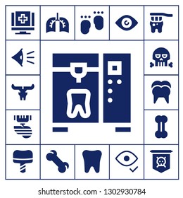  anatomy icon set. 17 filled anatomy icons.  Simple modern icons about  - Medical, Eye, Skull, Tooth, Organ, Bone, Dental implant, Lungs, Feet, Jolly roger