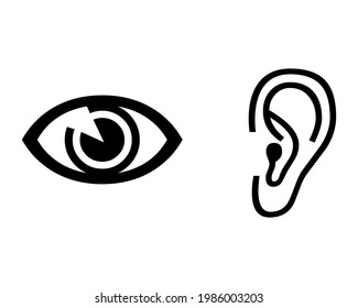 anatomy icon vector design. eye and ear symbol. sense design concept. line design can be edited as needed. Vector illustration