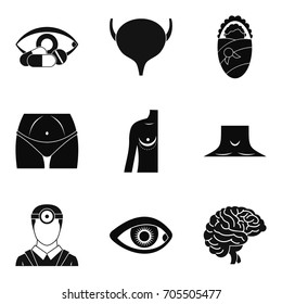 Anatomy icons set. Simple set of 9 anatomy vector icons for web isolated on white background