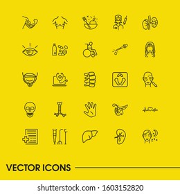 Anatomy Icons Set With Sleep, Facial Plastic Surgery And Spleen Elements. Set Of Anatomy Icons And Sight Concept. Editable Vector Elements For Logo App UI Design.