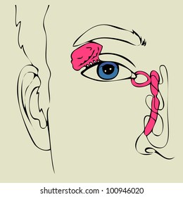 anatomy of the Lacrimal apparatus, vector illustration