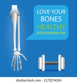 Anatomy of normal arm bone. love healthy Illustration about human body part in vector style