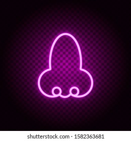 Anatomy, nose, smell vector icon. Retro style neon vector icon. Vector icon on transparency background