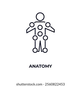 anatomy outline icon. Linear vector from gym concept. Thin line anatomy icon isolated on white background