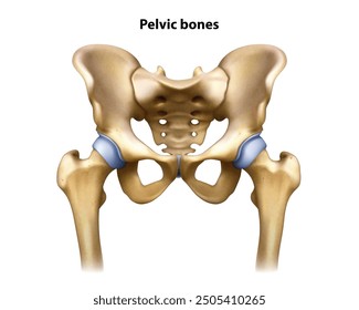 Anatomy pelvis. Isolated vector illustration