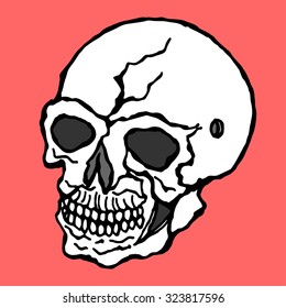 anatomy of side view skull, day of the dead, vector design illustration