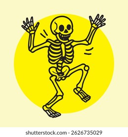 anatomy skeleton dancing vector design