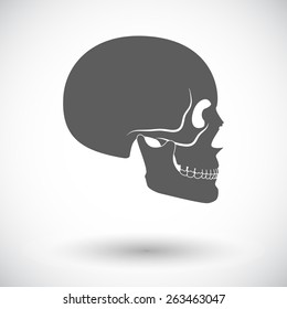Anatomy skull. Single flat icon on white background. Vector illustration.