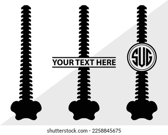 Anatomy Spine monogram Vector Illustration Silhouette