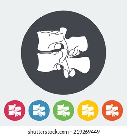 Anatomy spine. Single flat icon on the circle. Vector illustration.