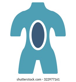 Anatomy vector icon. Style is bicolor flat symbol, cyan and blue colors, rounded angles, white background.