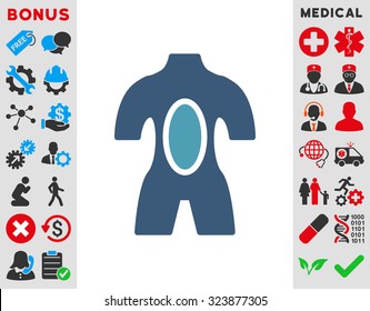 Anatomy vector icon. Style is bicolor flat symbol, cyan and blue colors, rounded angles, white background.
