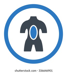 Anatomy vector icon. Style is bicolor flat rounded symbol, smooth blue colors, rounded angles, white background.