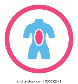 Anatomy vector icon. Style is bicolor flat rounded symbol, pink and blue colors, rounded angles, white background.