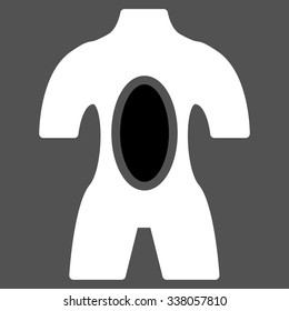 Anatomy vector icon. Style is bicolor flat symbol, black and white colors, rounded angles, gray background.