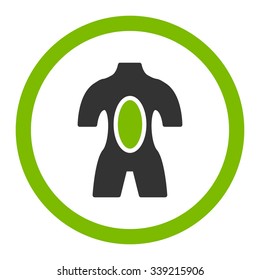 Anatomy vector icon. Style is bicolor flat rounded symbol, eco green and gray colors, rounded angles, white background.