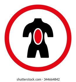 Anatomy vector icon. Style is bicolor flat rounded symbol, intensive red and black colors, rounded angles, white background.
