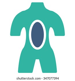 Anatomy vector icon. Style is bicolor flat symbol, cobalt and cyan colors, rounded angles, white background.