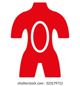 Anatomy vector icon. Style is flat symbol, red color, rounded angles, white background.