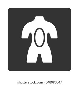 Anatomy vector icon. Style is flat rounded square button, white and gray colors, white background.