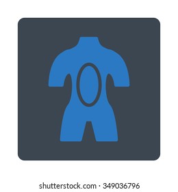 Anatomy vector icon. Style is flat rounded square button, smooth blue colors, white background.