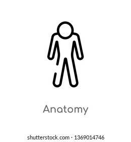 anatomy vector line icon. Simple element illustration. anatomy outline icon from gym and fitness concept. Can be used for web and mobile