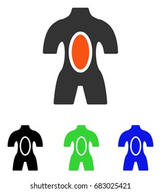 Anatomy vector pictograph. Illustration style is a flat iconic colored symbol with different color versions.