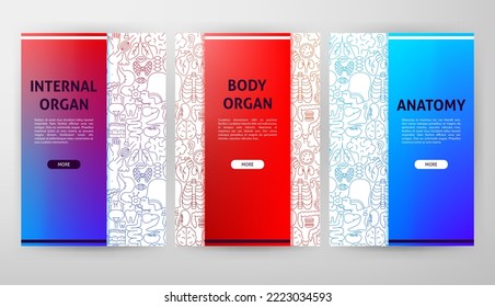 Diseño web de anatomía. Ilustración vectorial del diseño de contorno.