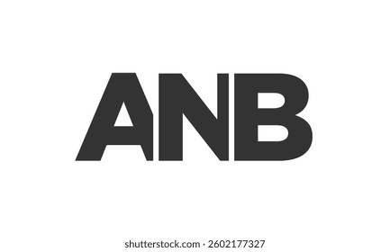 ANB logo design template with strong and modern bold text. Initial based vector logotype featuring simple and minimal typography. Trendy company identity ideal for businesses brand presence.