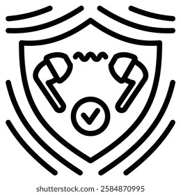 Anc Earbuds icon line vector illustration