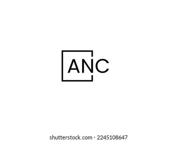 ANC letter creative modern elegant swoosh logo design