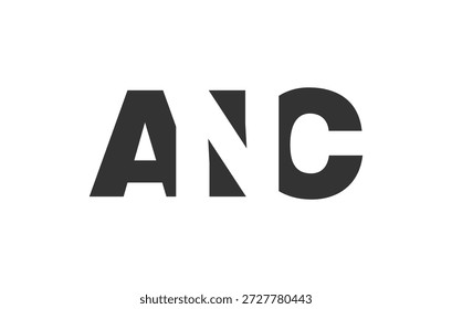 Design do logotipo ANC. Letra inicial A N C estilo de fonte em negrito para start-ups de tecnologia, consultoria, marca corporativa. Nome criativo da empresa, manchetes identidade tipográfica, logotipo moderno. Ilustração vetorial.