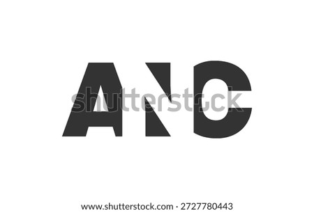 ANC logo design. Initial letter A N C bold font style for tech startups, consulting, corporate branding. Creative company name, headlines typography identity, trendy logotype. Vector illustration.