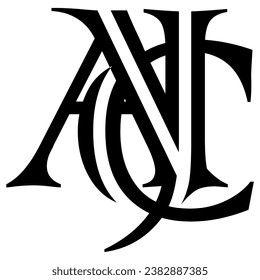 ANC N C letter background Logo Design Icon with Elegant Modern Typography Look in Black and White Color Vector Illustration
