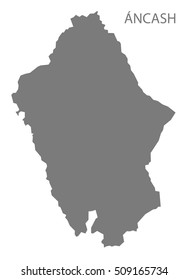 Ancash Peru Map grey