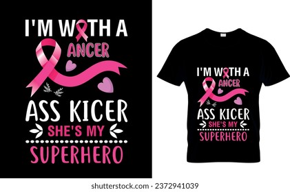 Estoy con una patinadora de culo de cáncer. Es mi superhéroe.   Diseño de camiseta para la sensibilización sobre el cáncer de mama